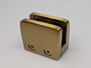 Glass Clamp - Square Profile Flat Back - Suit 10-12mm - Brushed Gold